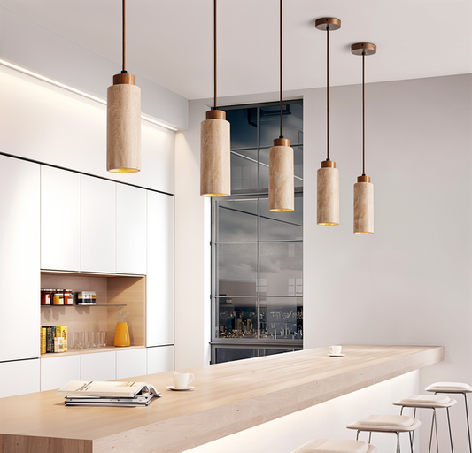 Marmor-deckenlampen beleuchtung - zylindrische marmorlampen - rohr-pendelleuchte