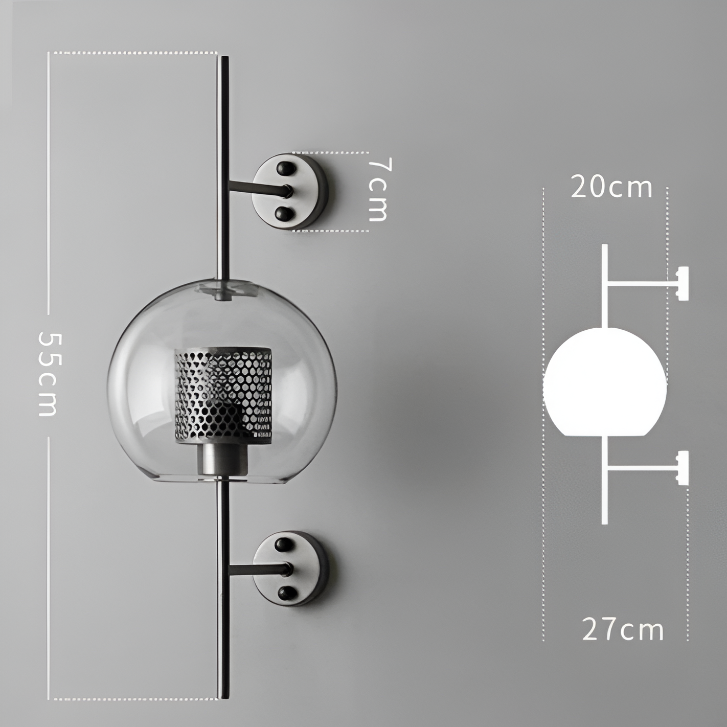 Orbee wandleuchte - stilvolle glas wandleuchte - honeycomb wandleuchte design - vintage wandleuchten led