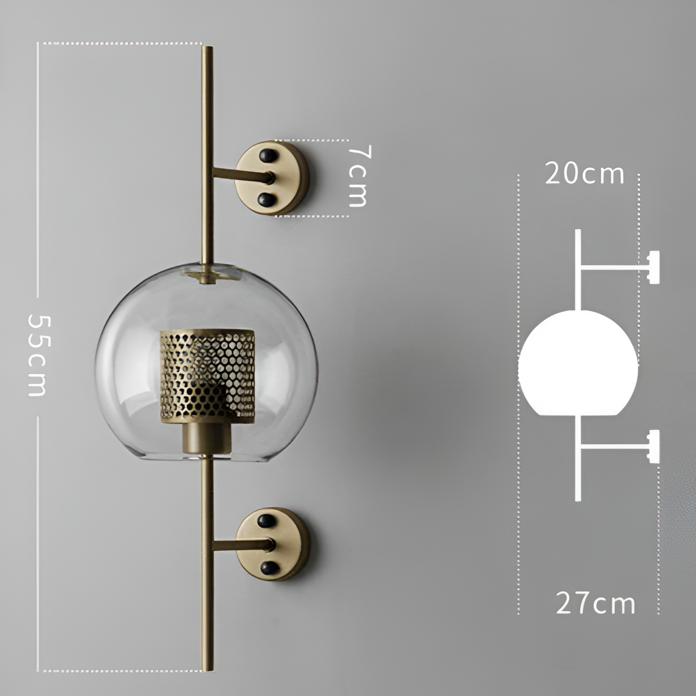 Orbee wandleuchte - stilvolle glas wandleuchte - honeycomb wandleuchte design - vintage wandleuchten led