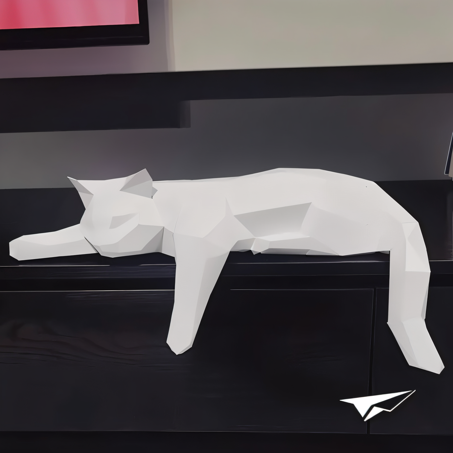 Oripurr - künstlerische diy schwarz weiß 3d lethargisch origami katze deko