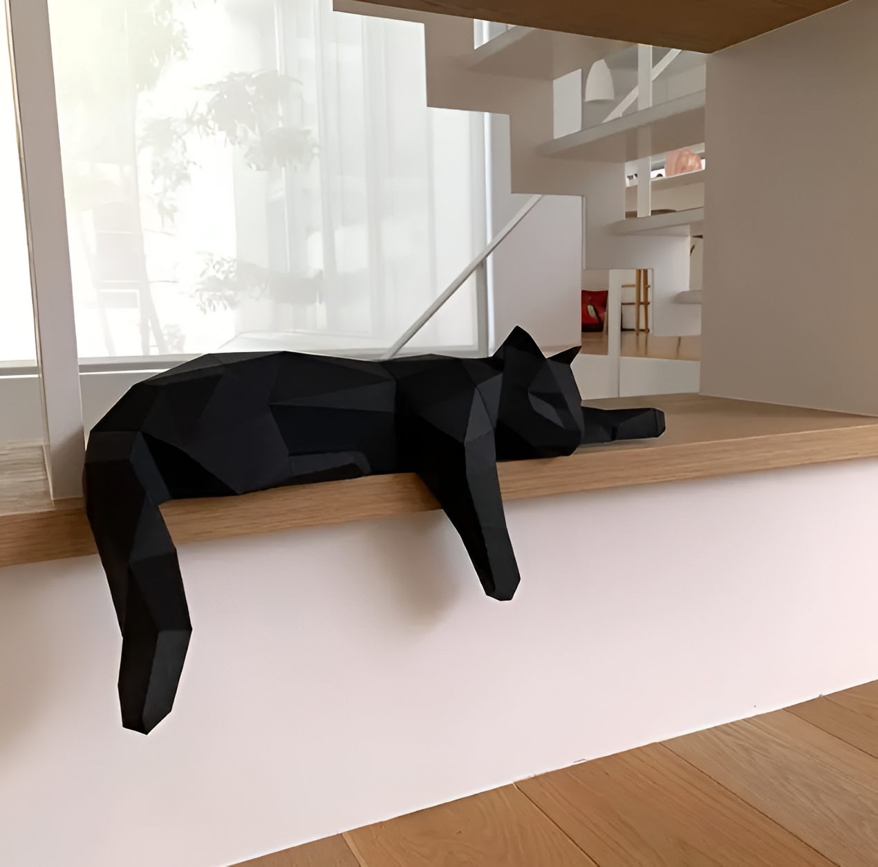 Oripurr - künstlerische diy schwarz weiß 3d lethargisch origami katze deko
