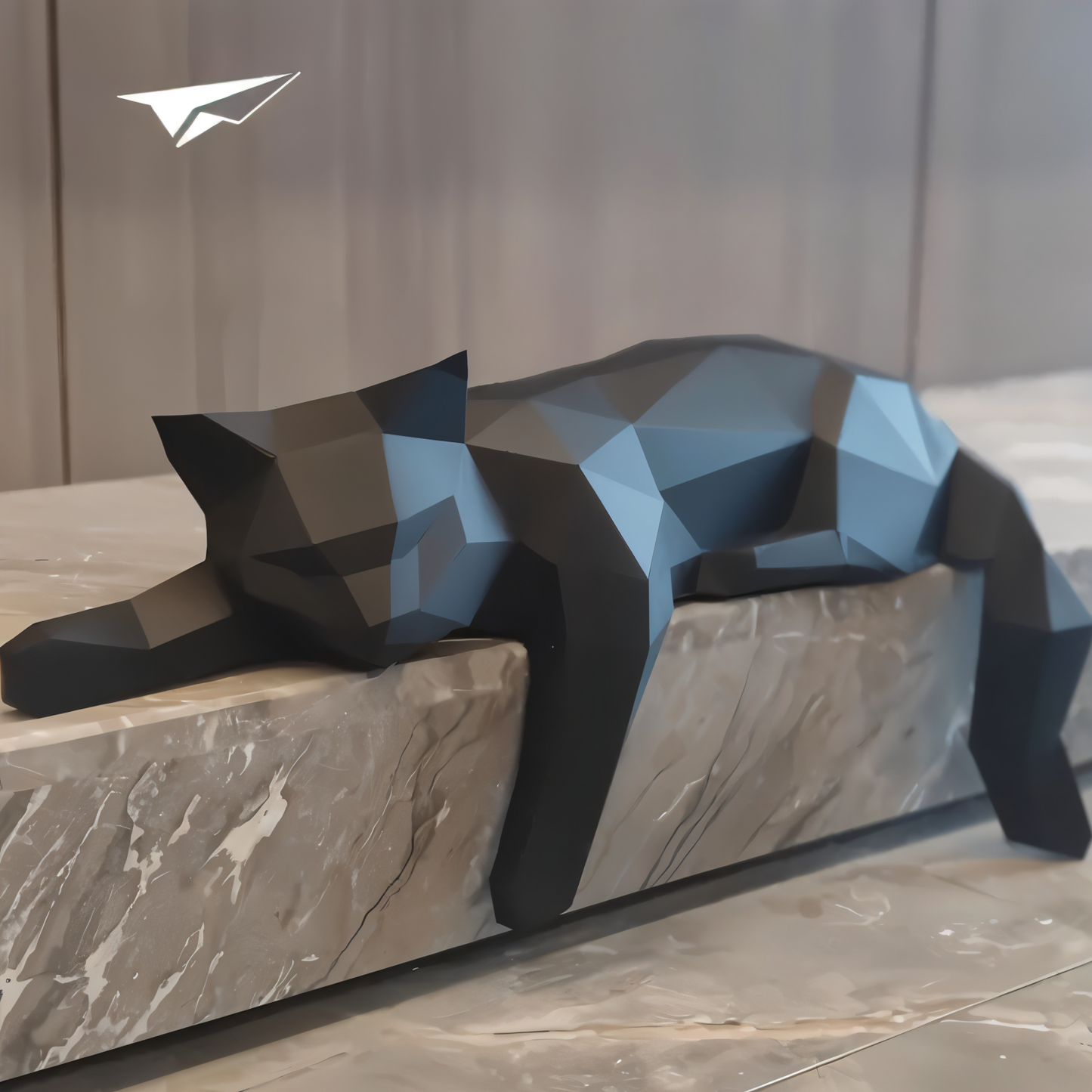 Oripurr - künstlerische diy schwarz weiß 3d lethargisch origami katze deko