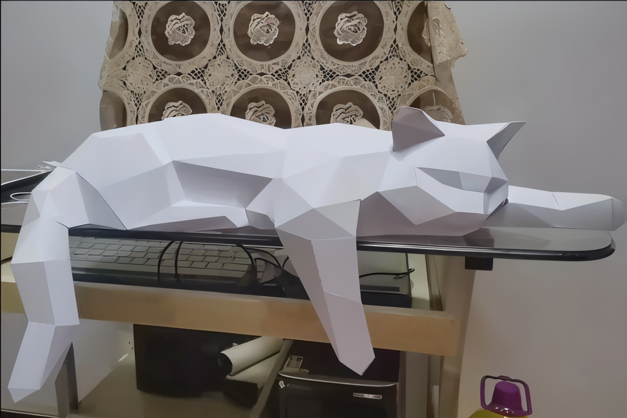 Oripurr - künstlerische diy schwarz weiß 3d lethargisch origami katze deko