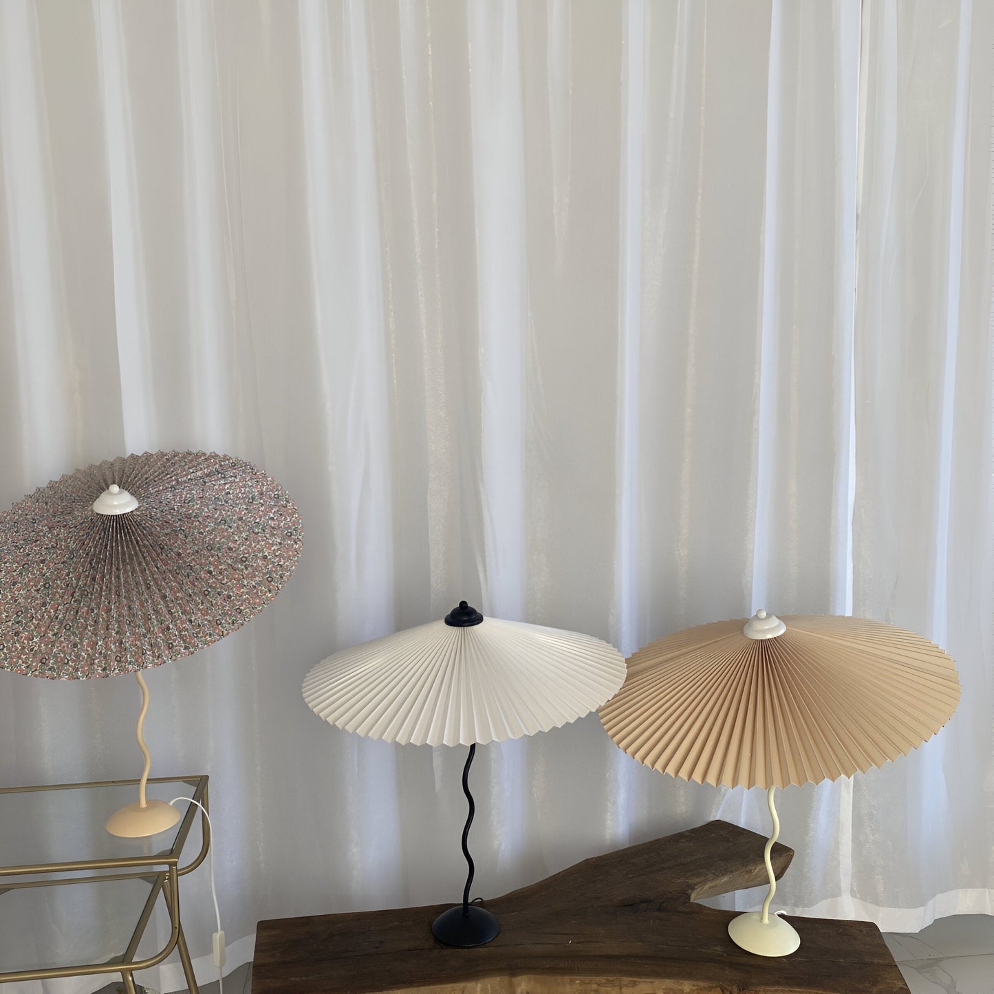 Ori squiggle lampe - gefaltete tischlampe - origami led tischlampe