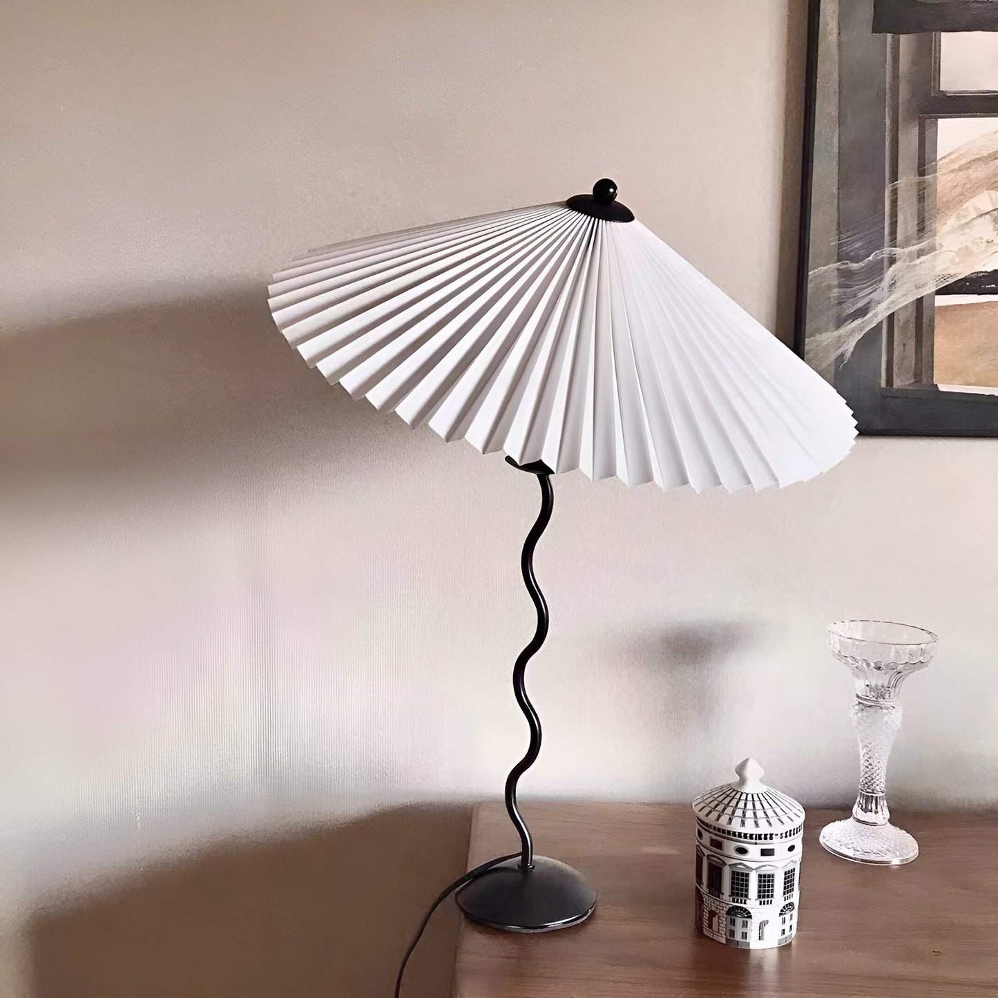Ori squiggle lampe - gefaltete tischlampe - origami led tischlampe