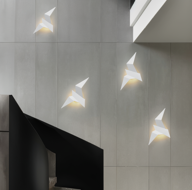 OriTori Wandlampe - geometrische origami-vogel-wandlampe - wandlampendesign im japanischen stil