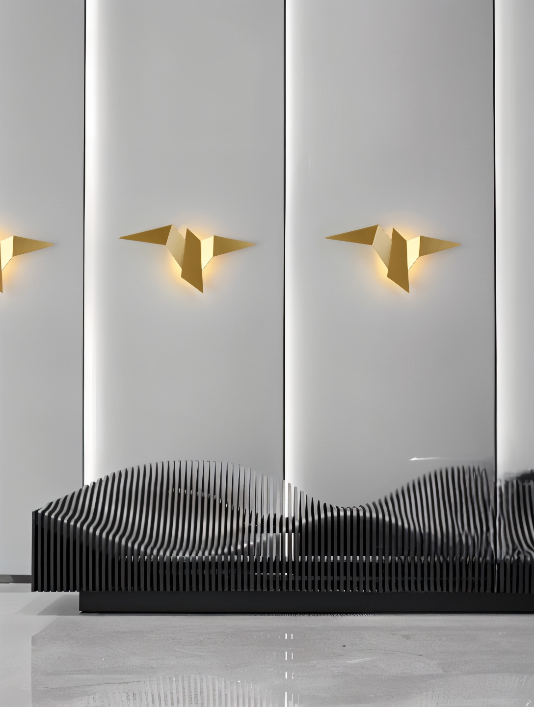 OriTori Wandlampe - geometrische origami-vogel-wandlampe - wandlampendesign im japanischen stil