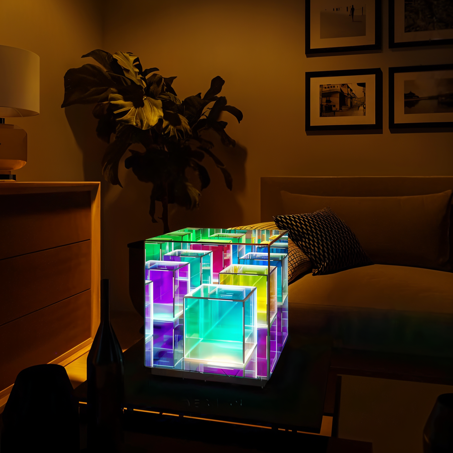 Spectra-cube tischlampe - regenbogen-acryl-LED-lampe mit faszinierender 3D-illusion