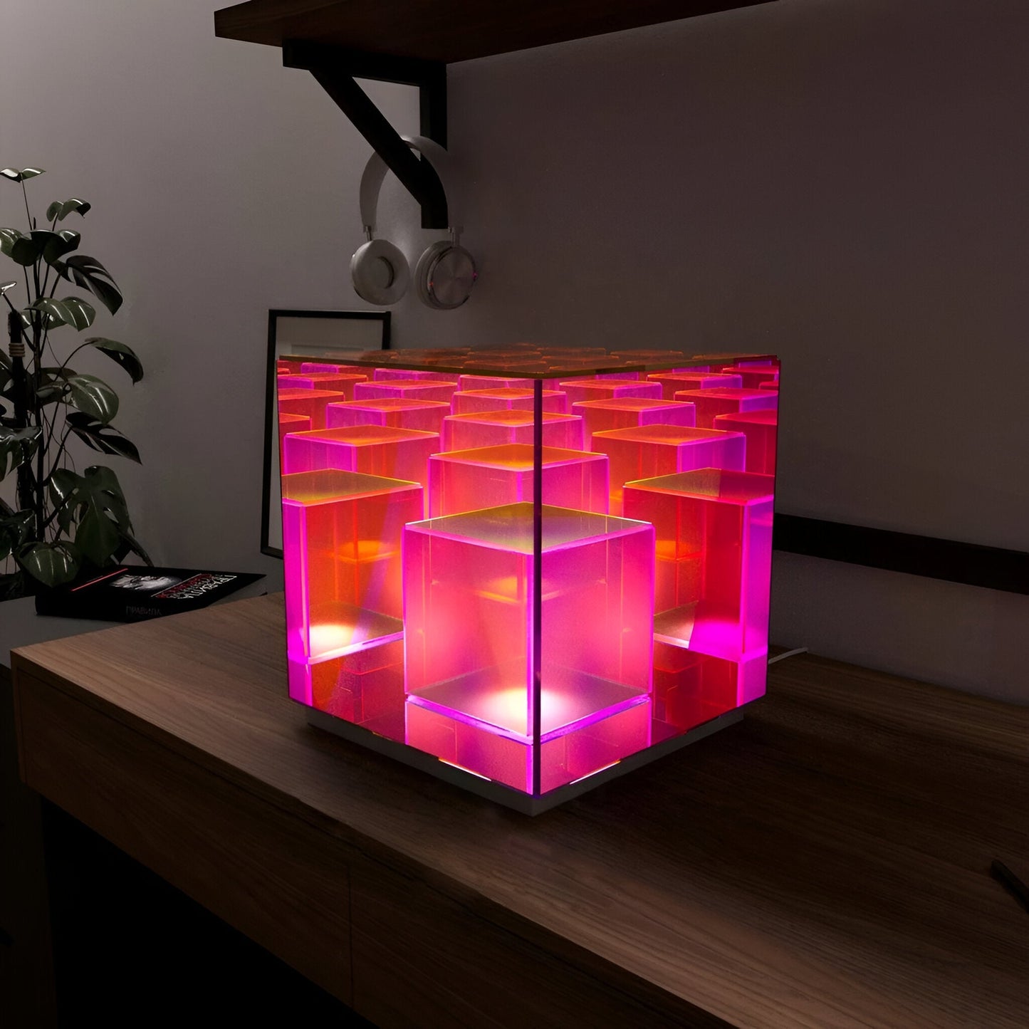 Spectra-cube tischlampe - regenbogen-acryl-LED-lampe mit faszinierender 3D-illusion