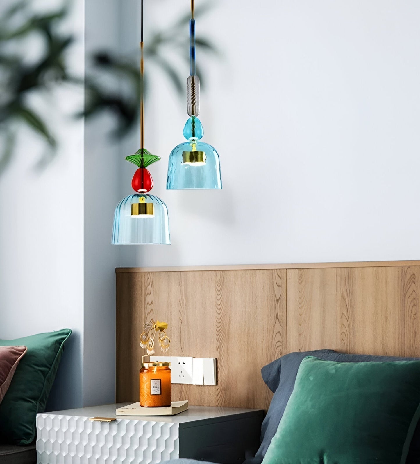 SpectraFuse pendelleuchte - mehrfarbige glas hängelampe - nordic macaron dekorative beleuchtung