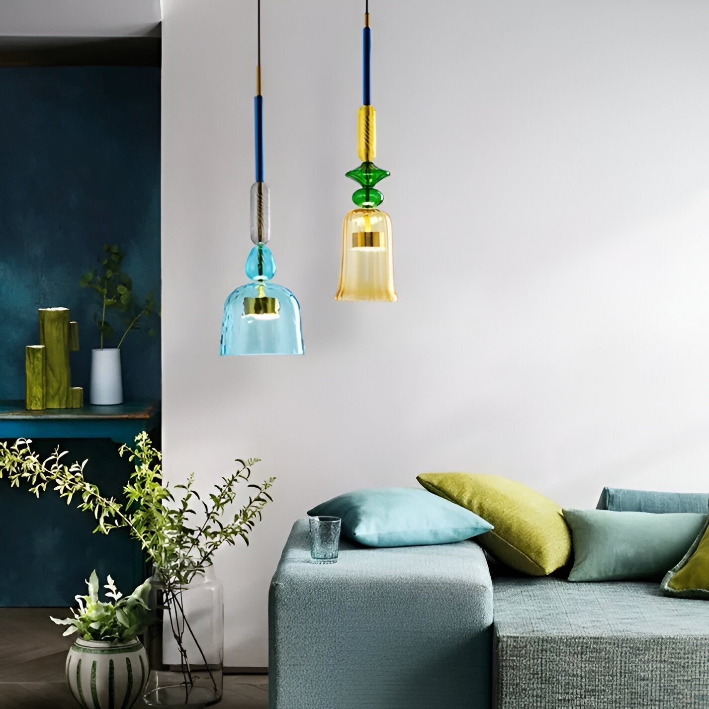SpectraFuse pendelleuchte - mehrfarbige glas hängelampe - nordic macaron dekorative beleuchtung