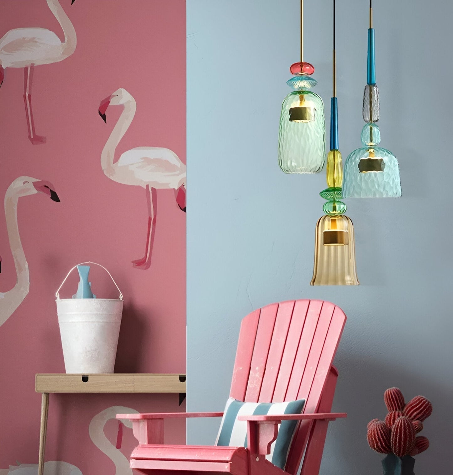 SpectraFuse pendelleuchte - mehrfarbige glas hängelampe - nordic macaron dekorative beleuchtung