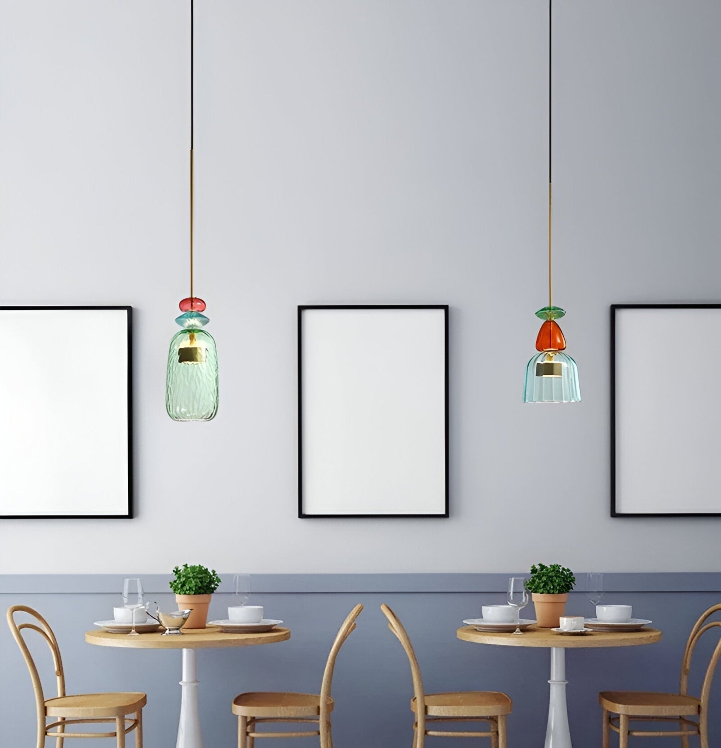 SpectraFuse pendelleuchte - mehrfarbige glas hängelampe - nordic macaron dekorative beleuchtung