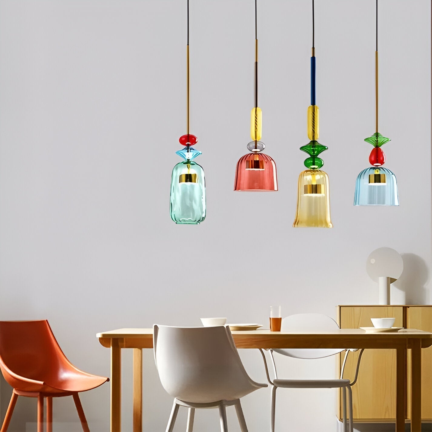 SpectraFuse pendelleuchte - mehrfarbige glas hängelampe - nordic macaron dekorative beleuchtung