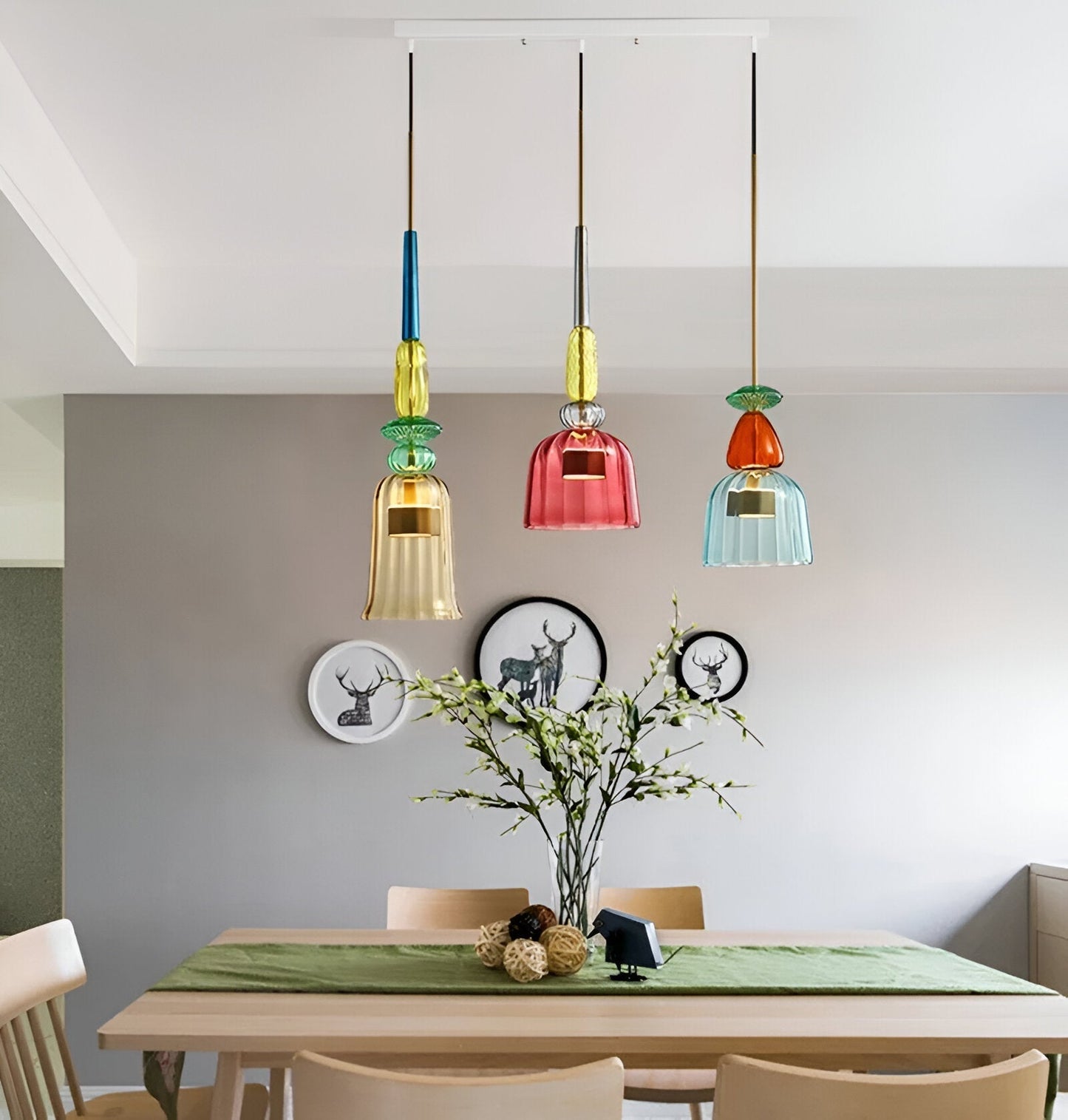 SpectraFuse pendelleuchte - mehrfarbige glas hängelampe - nordic macaron dekorative beleuchtung