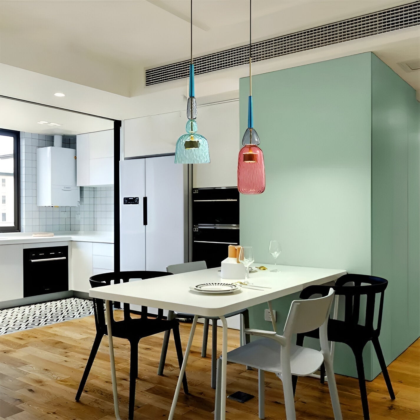 SpectraFuse pendelleuchte - mehrfarbige glas hängelampe - nordic macaron dekorative beleuchtung