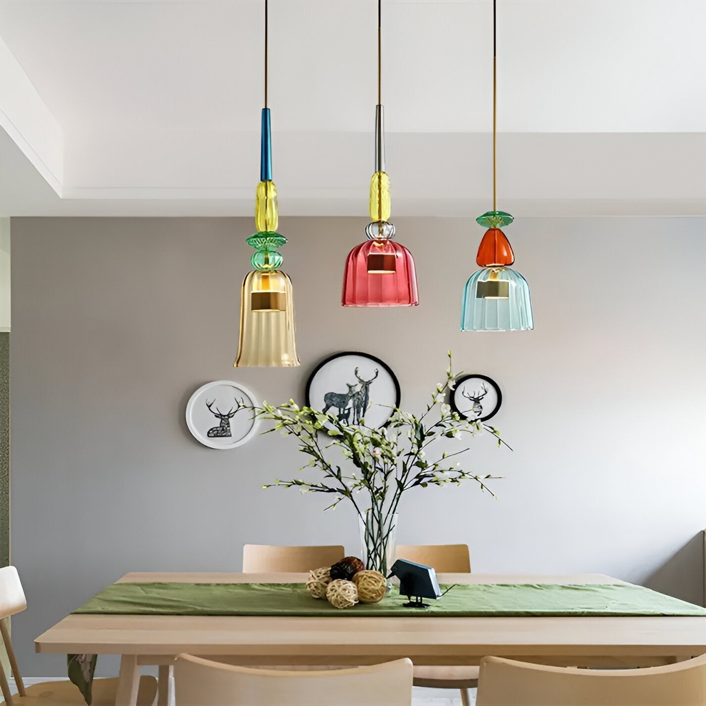 SpectraFuse pendelleuchte - mehrfarbige glas hängelampe - nordic macaron dekorative beleuchtung