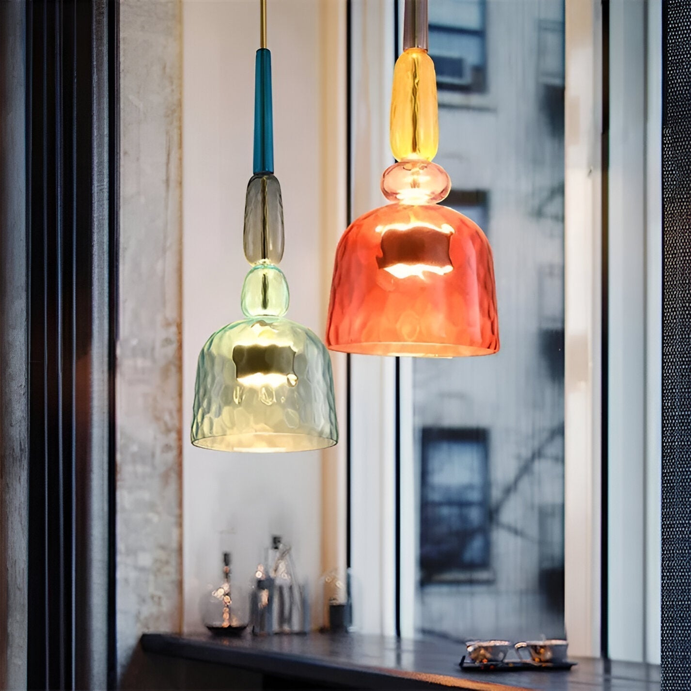 SpectraFuse pendelleuchte - mehrfarbige glas hängelampe - nordic macaron dekorative beleuchtung