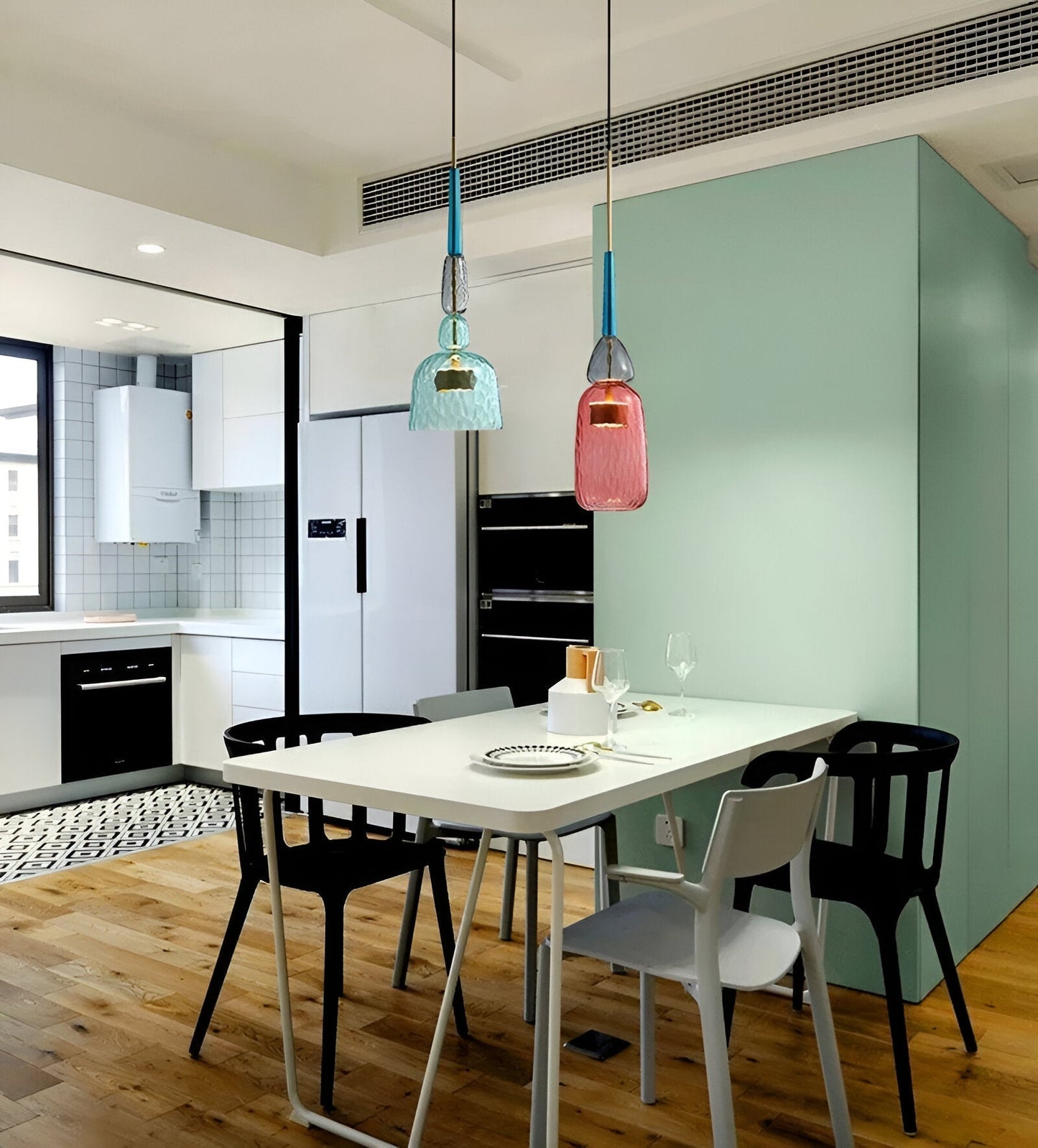 SpectraFuse pendelleuchte - mehrfarbige glas hängelampe - nordic macaron dekorative beleuchtung