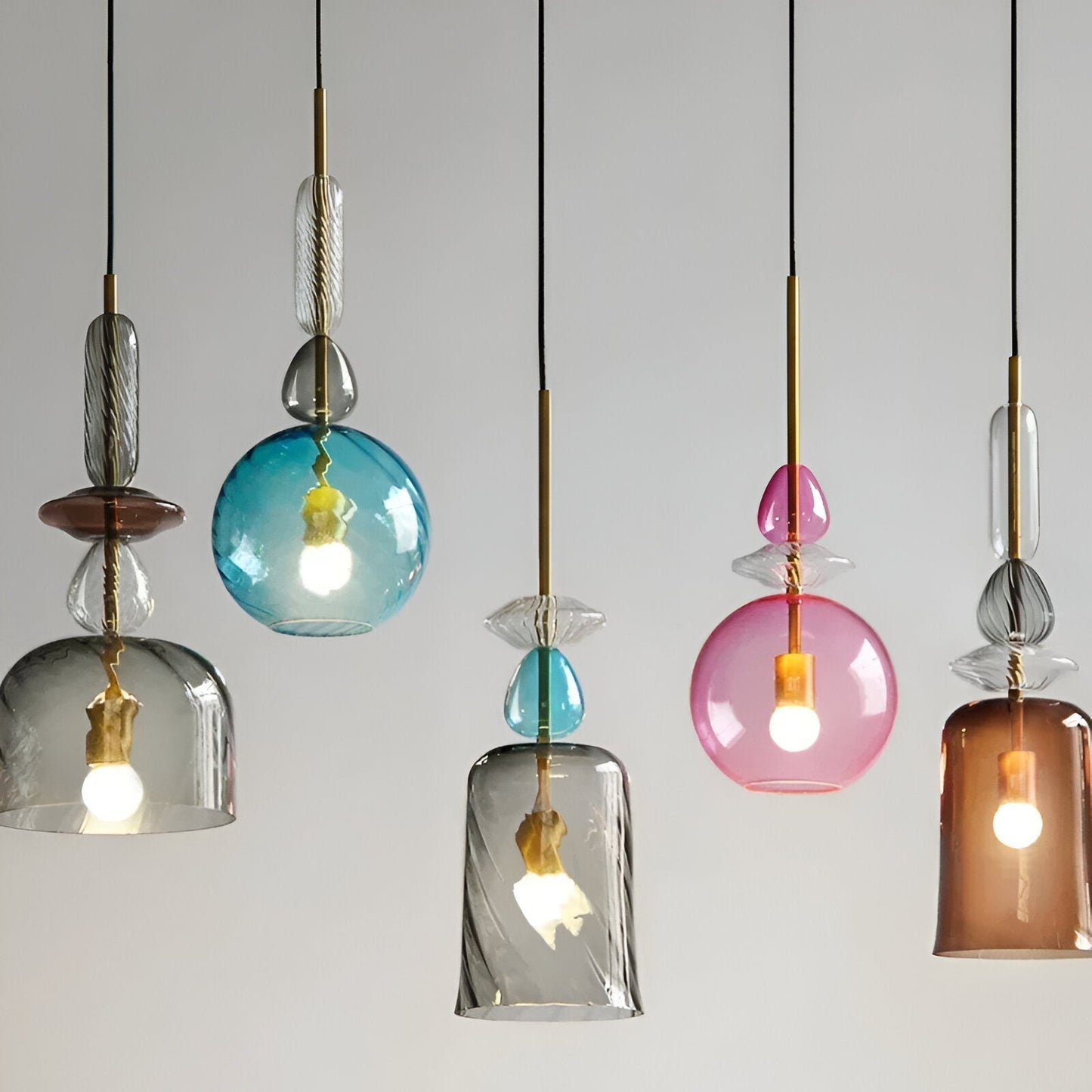 SpectraFuse pendelleuchte - mehrfarbige glas hängelampe - nordic macaron dekorative beleuchtung