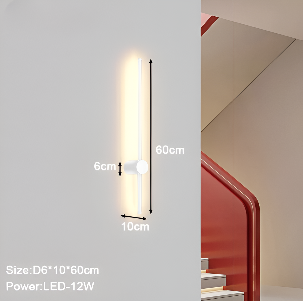 Streamline - lineare led-wandleuchte im skandinavischen stil
