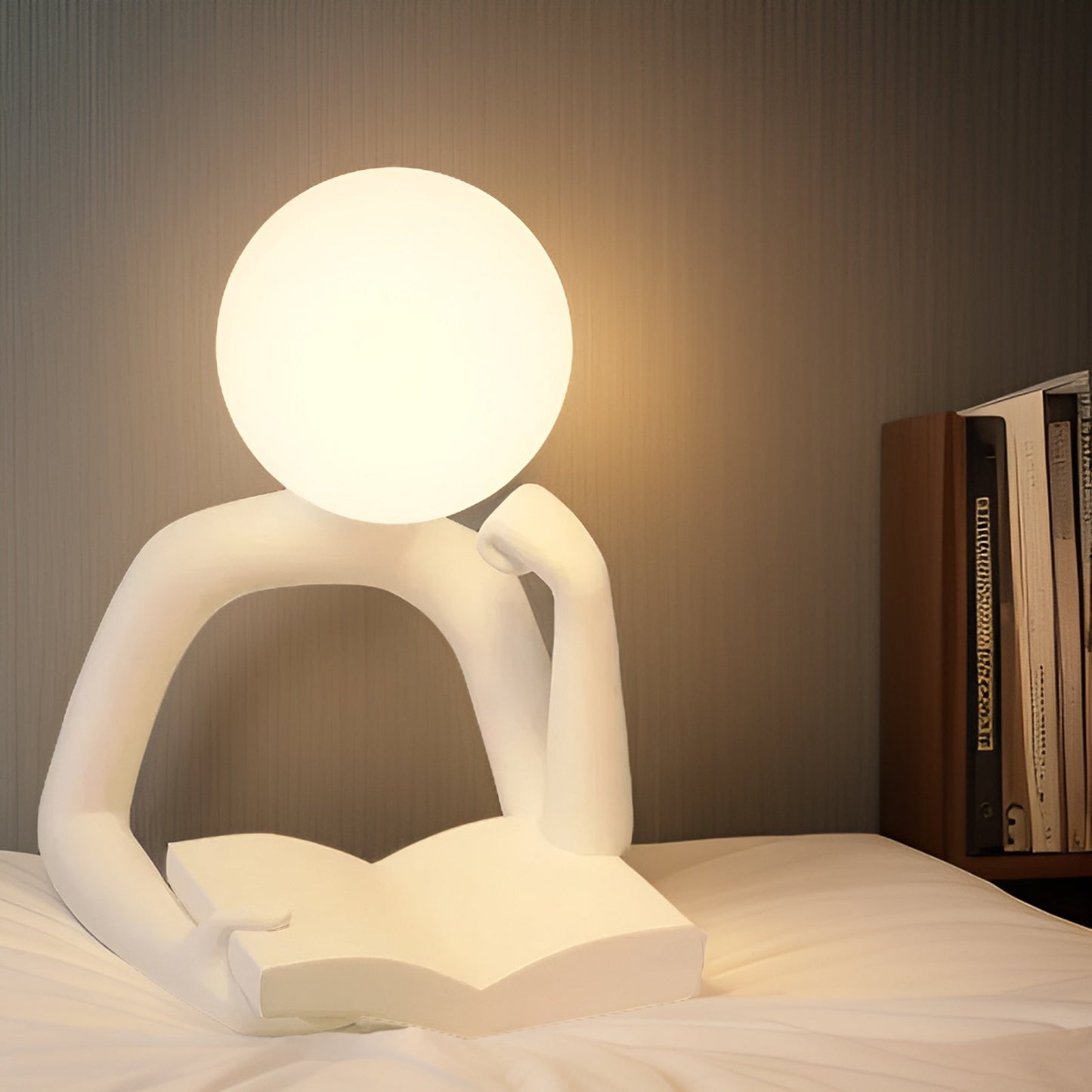 Thinker Moon - ästhetische mondskulptur zum nachdenken - Nachtlampe