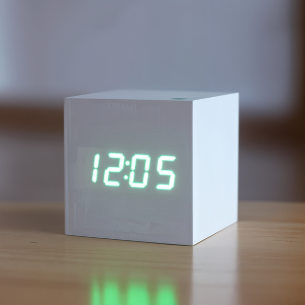 Digitaler led-wecker - würfeluhr - holzuhr