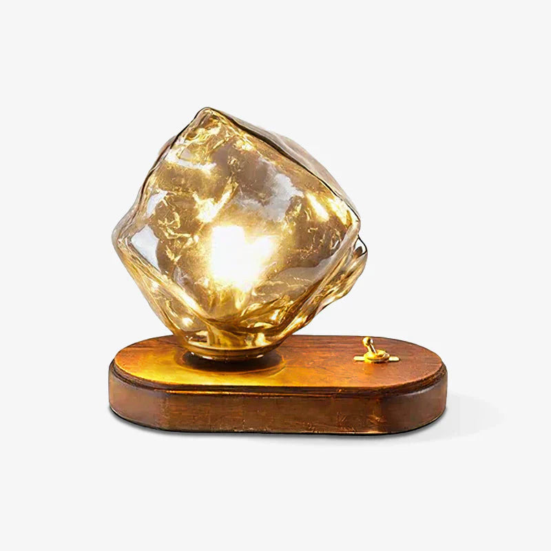 Tischlampe aus glas aus eisstein