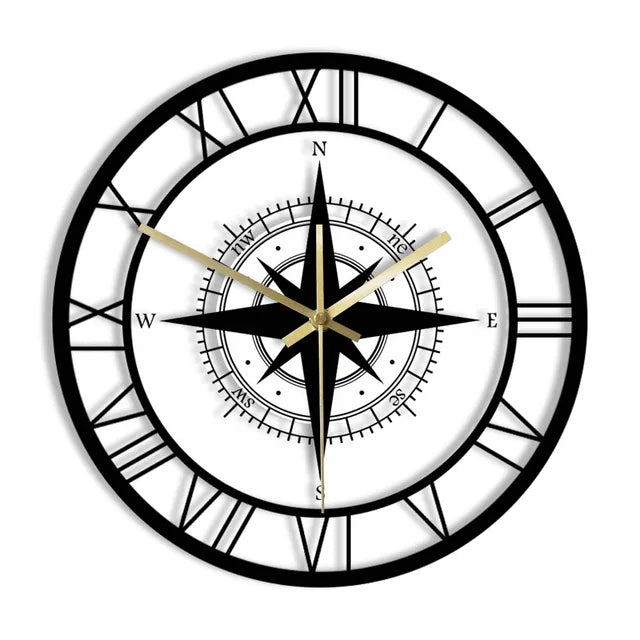 Directionalchart - nautische kompass-wanduhr