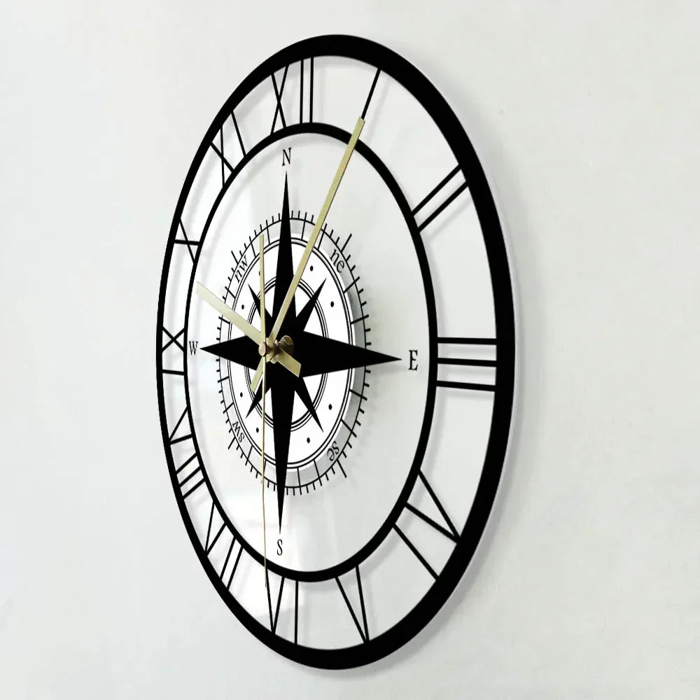 Directionalchart - nautische kompass-wanduhr