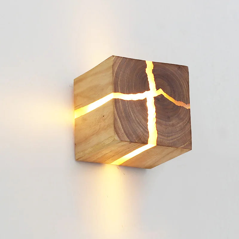 Solidwood - würfel craft wandleuchte