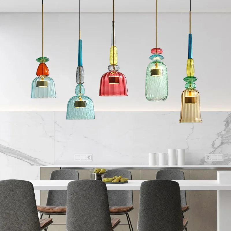 UrbanSimplicity - pendelleuchten mit buntem glas