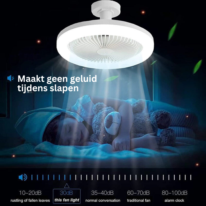 Deckenventilator mit licht, zum einschrauben in jede lampenfassung, mit fernbedienung