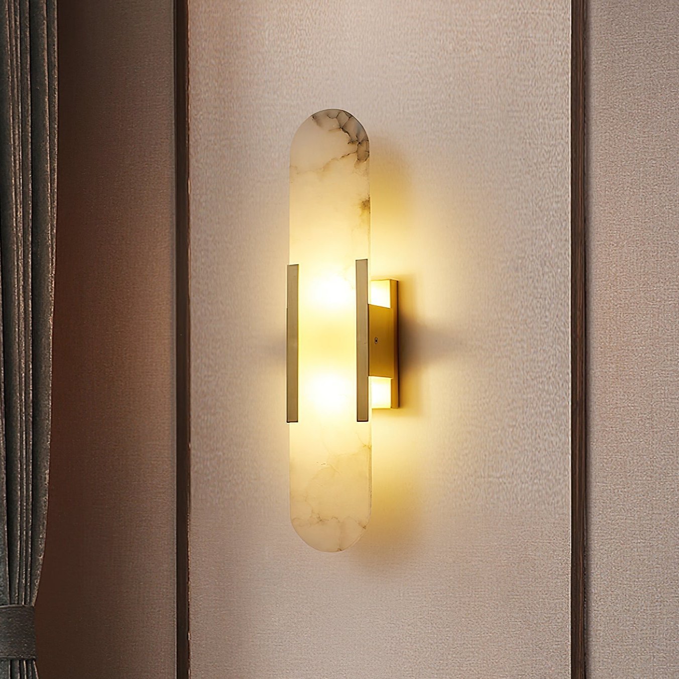 Melange langgestreckte alabaster wandleuchte