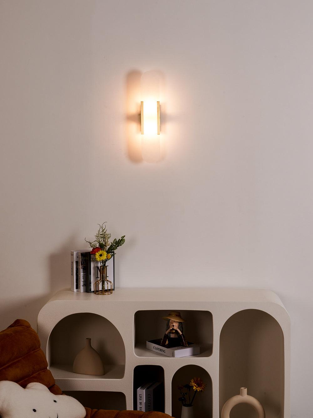 Melange langgestreckte alabaster wandleuchte