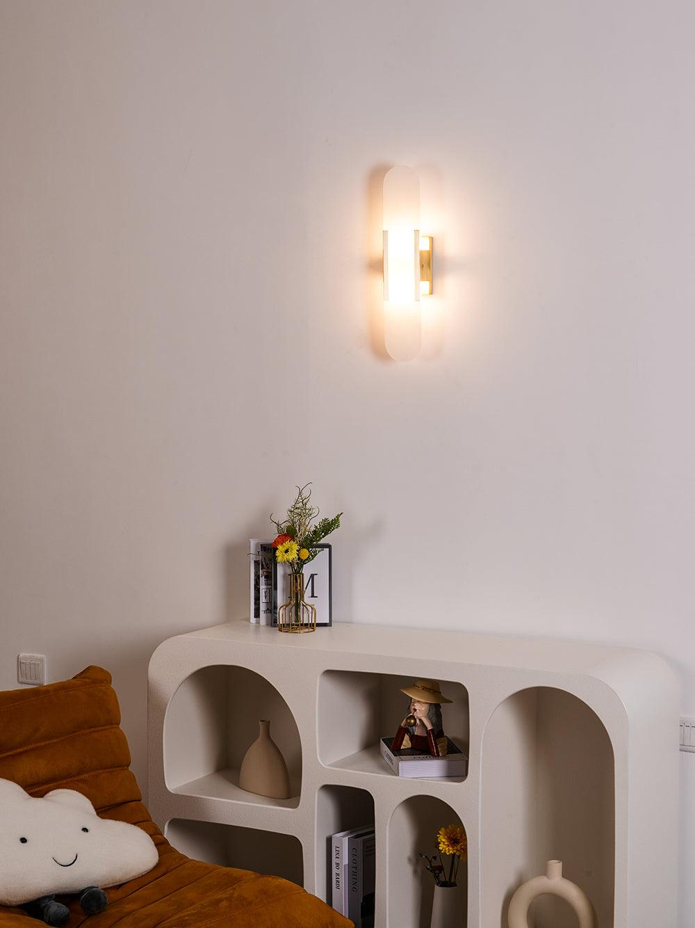 Melange langgestreckte alabaster wandleuchte