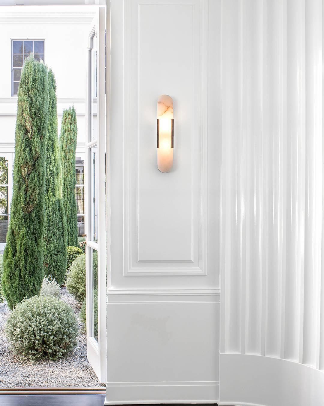 Melange langgestreckte alabaster wandleuchte