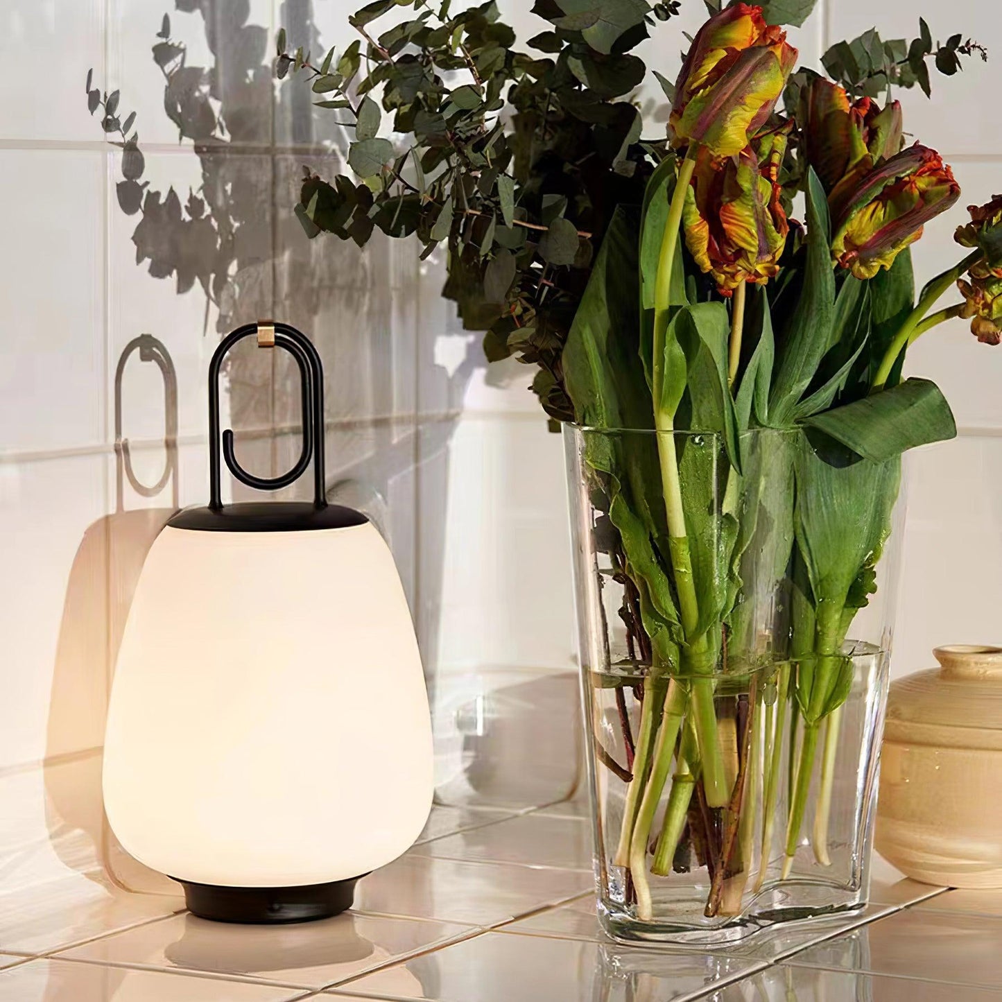 Tragbare laterne eingebaute batterie tischlampe