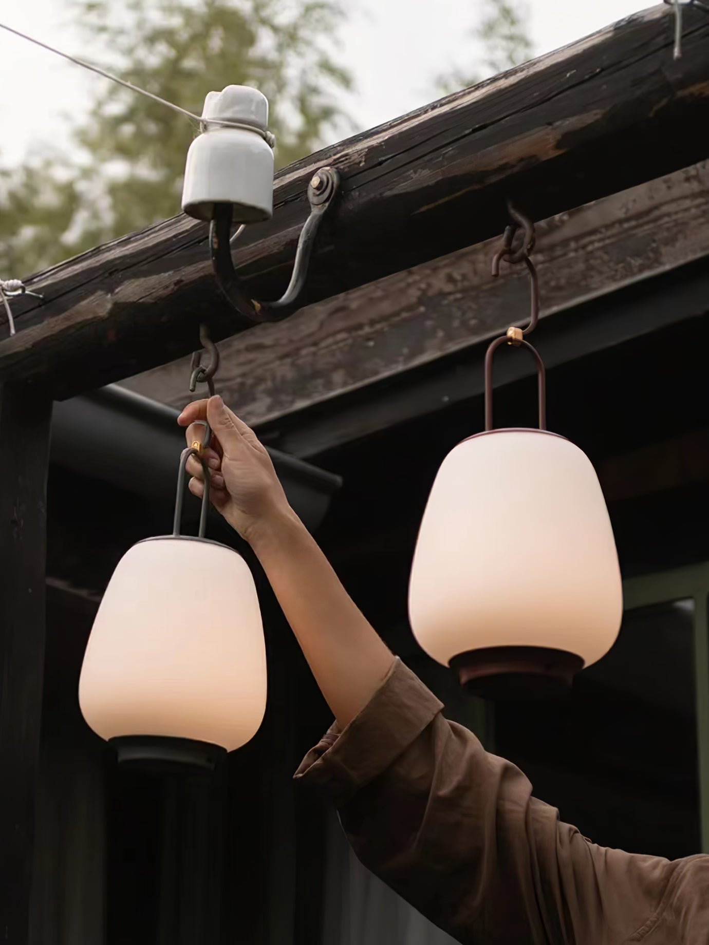 Tragbare laterne eingebaute batterie tischlampe