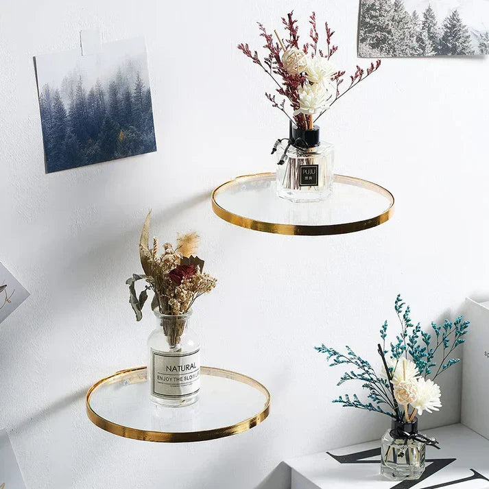 Elevatedelegance - eisen Glas rund hängend Regal