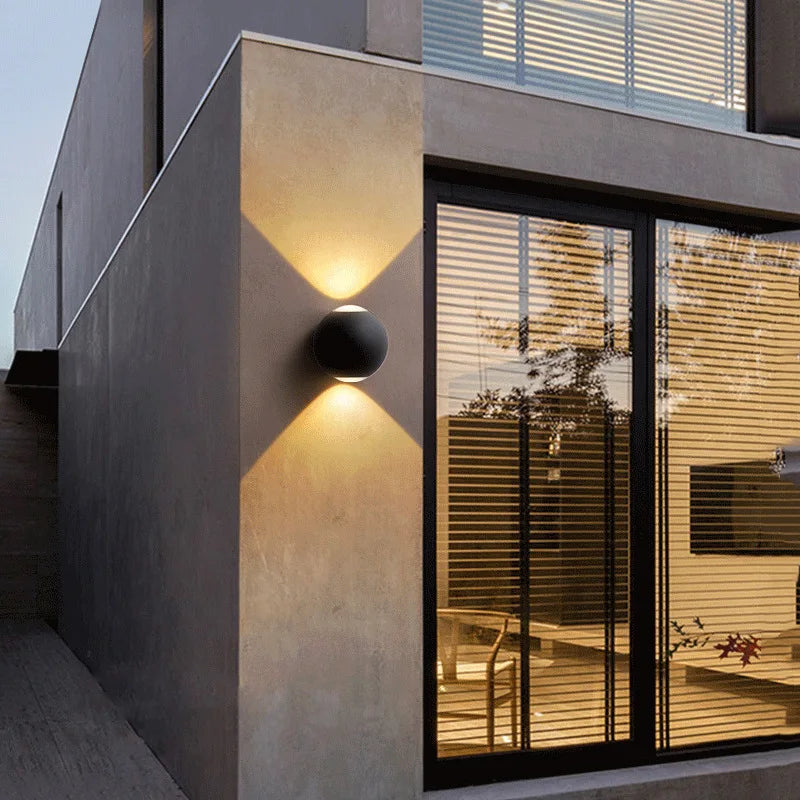 Kugelform aluminium wandleuchte