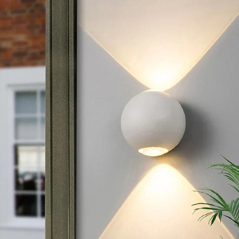 Kugelform aluminium wandleuchte