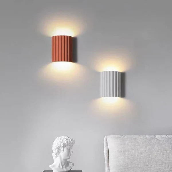 Moderner halbkreis wandleuchter aus harz für wohnzimmer