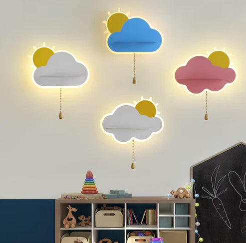 CloudLumi | led wandleuchte für jungen und mädchen im kinderzimmer | wandlampe mit wolkendesign