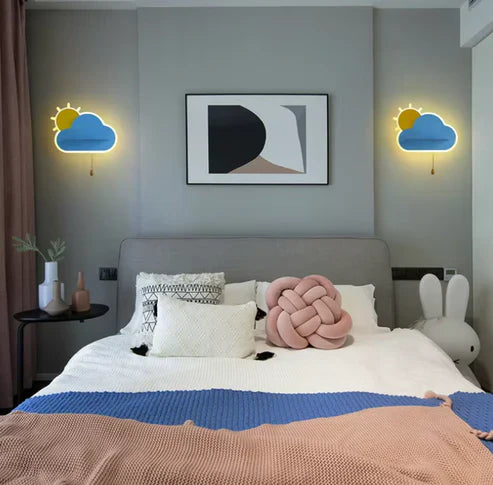 CloudLumi | led wandleuchte für jungen und mädchen im kinderzimmer | wandlampe mit wolkendesign