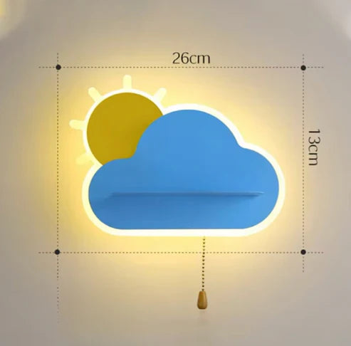 CloudLumi | led wandleuchte für jungen und mädchen im kinderzimmer | wandlampe mit wolkendesign