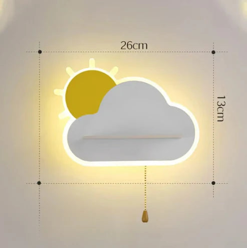 CloudLumi | led wandleuchte für jungen und mädchen im kinderzimmer | wandlampe mit wolkendesign