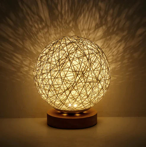 MoonLuxe | handgefertigte dimmbare rattan-tischlampe