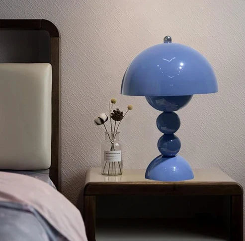 Nordische mushroom dimmbare led tischlampe | usb wiederaufladbar