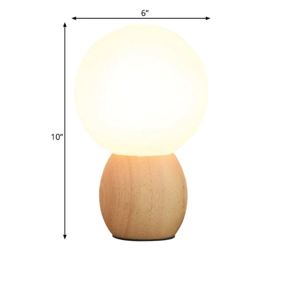 Lumiorb - nachttischlampe mit holzsockel